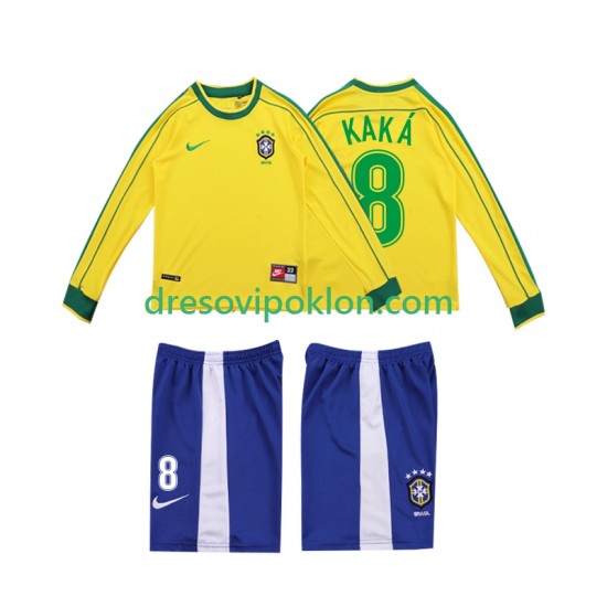 Brazil KAKA 8 Retro Dres Domaći 1998 Dugim Rukavima ,Dječji Komplet