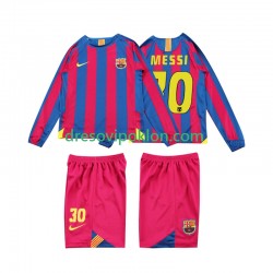 FC Barcelona Lionel Messi 10 2005 Retro Dres Domaći 2006 Dugim Rukavima ,Dječji Komplet