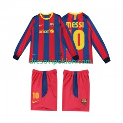 FC Barcelona Lionel Messi 10 Retro Dres Domaći 2011 2010 Dugim Rukavima ,Dječji Komplet