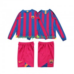 FC Barcelona 2005 Retro Dres Domaći 2006 Dugim Rukavima ,Dječji Komplet