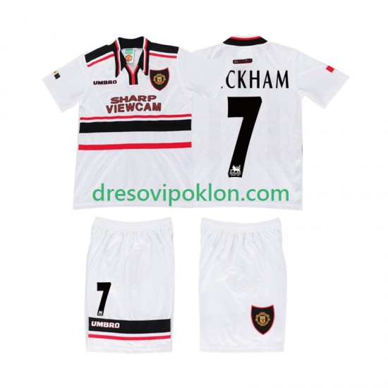 Manchester United BECKHAM 7 Retro Dres Gostujući 1998 Kratkih Rukava ,Dječji Komplet