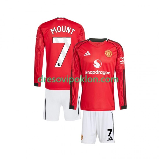 Manchester United Mason Mount 7 Dres Domaći 2025-2026 Dugim Rukavima ,Dječji Komplet