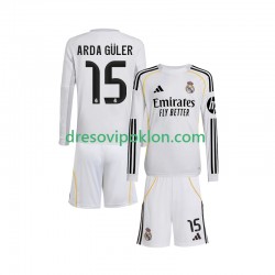 Real Madrid Arda Guler 15 Dres Domaći 2025-2026 Dugim Rukavima ,Dječji Komplet