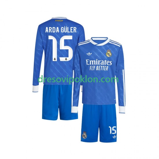 Real Madrid Arda Guler 15 Dres Treći 2025-2026 Dugim Rukavima ,Dječji Komplet