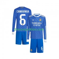 Real Madrid Camavinga 6 Dres Treći 2025-2026 Dugim Rukavima ,Dječji Komplet