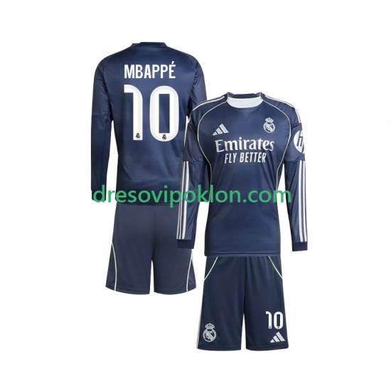 Real Madrid Mbappé Kylian 10 Dres Gostujući 2025-2026 Dugim Rukavima ,Dječji Komplet