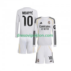 Real Madrid Mbappé Kylian 10 Dres Domaći 2025-2026 Dugim Rukavima ,Dječji Komplet