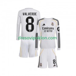 Real Madrid Valverde 8 Dres Domaći 2025-2026 Dugim Rukavima ,Dječji Komplet