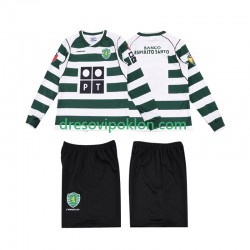 Sporting CP 2001 2003 Retro Dres Domaći Dugim Rukavima ,Dječji Komplet