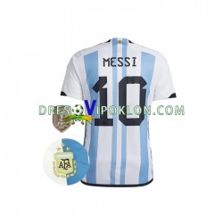 Argentina Messi 10 3 Stars Dres Domaći World Cup 2022 Kratkih Rukava ,Muški