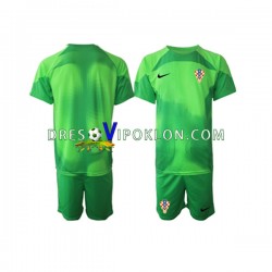 Hrvatska Golmanski Dres Gostujući World Cup 2022 Kratkih Rukava ,Dječji Komplet