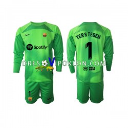 FC Barcelona Golmanski Ter Stegen 1 Dres Domaći 2022-2023 Dugim Rukavima ,Dječji Komplet