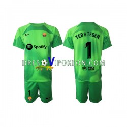 FC Barcelona Golmanski Ter Stegen 1 Dres Domaći 2022-2023 Kratkih Rukava ,Dječji Komplet
