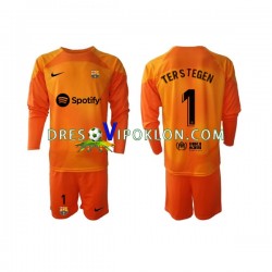 FC Barcelona Golmanski Ter Stegen 1 Dres Treći 2022-2023 Dugim Rukavima ,Dječji Komplet