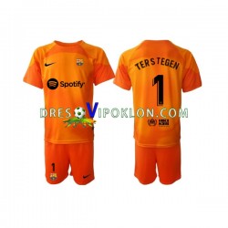 FC Barcelona Golmanski Ter Stegen 1 Dres Treći 2022-2023 Kratkih Rukava ,Dječji Komplet