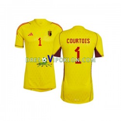 Belgija Golmanski Courtois 1 Dres Gostujući World Cup 2022 Kratkih Rukava ,Muški