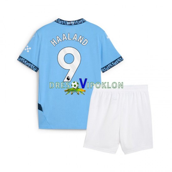Manchester City Erling Haaland 9 Dres Domaći 2024-2025 Kratkih Rukava ,Dječji Komplet