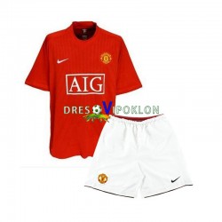 Manchester United 2007 Retro Dres Domaći Kratkih Rukava ,Dječji Komplet