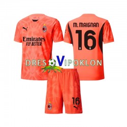 AC Milan Golmanski Mike Maignan 16 Dres Četvrti 2024-2025 Kratkih Rukava ,Dječji Komplet