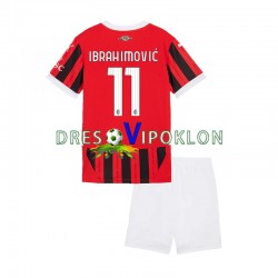 AC Milan ibrahimovic 11 Dres Domaći 2024-2025 Kratkih Rukava ,Dječji Komplet
