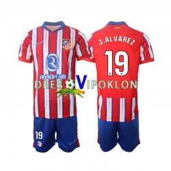 Atlético Madrid J.Alvarez 19 Dres Domaći 2024-2025 Kratkih Rukava ,Dječji Komplet