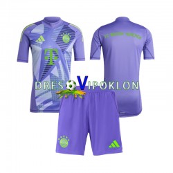 FC Bayern München Golmanski Dres Gostujući 2024-2025 Kratkih Rukava ,Dječji Komplet