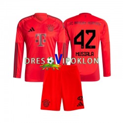 FC Bayern München Jamal Musiala 42 Dres Domaći 2024-2025 Dugim Rukavima ,Dječji Komplet
