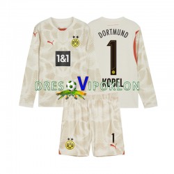 Borussia Dortmund Golmanski Gregor Kobel 1 Dres Domaći 2024-2025 Dugim Rukavima ,Dječji Komplet