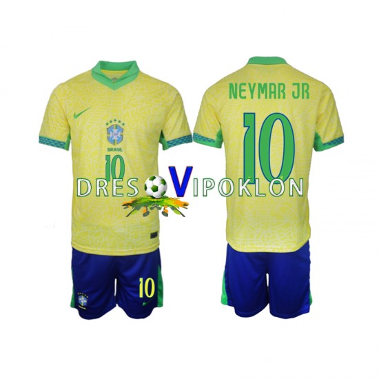 Brazil Neymar JR 10 Dres Domaći 2024 Kratkih Rukava ,Dječji Komplet
