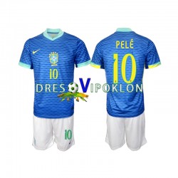 Brazil PELE 10 Dres Gostujući 2024 Kratkih Rukava ,Dječji Komplet