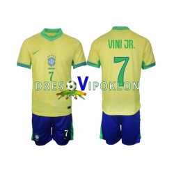 Brazil VINI JR 7 Dres Domaći 2024 Kratkih Rukava ,Dječji Komplet