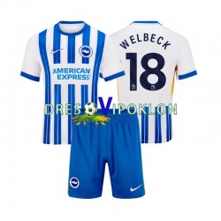 Brighton Hove Albion WELBECK 18 Dres Domaći 2024-2025 Kratkih Rukava ,Dječji Komplet
