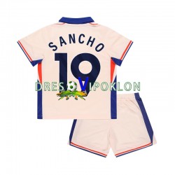 Chelsea Jadon Sancho 19 Dres Gostujući 2024-2025 Kratkih Rukava ,Dječji Komplet