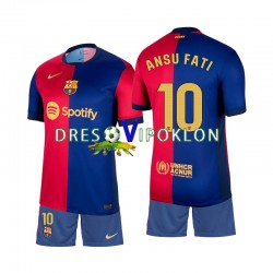 FC Barcelona Ansu Fati 10 Dres Domaći 2024-2025 Kratkih Rukava ,Dječji Komplet