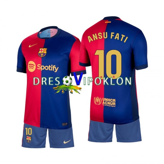 FC Barcelona Ansu Fati 10 Dres Domaći 2024-2025 Kratkih Rukava ,Dječji Komplet
