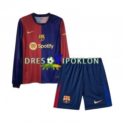 FC Barcelona Dres Domaći 2024-2025 Dugim Rukavima ,Dječji Komplet