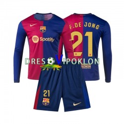 FC Barcelona Frenkie de Jong 21 Dres Domaći 2024-2025 Dugim Rukavima ,Dječji Komplet