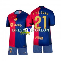 FC Barcelona Frenkie de Jong 21 Dres Domaći 2024-2025 Kratkih Rukava ,Dječji Komplet