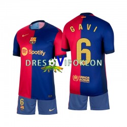 FC Barcelona Gavi 6 Dres Domaći 2024-2025 Kratkih Rukava ,Dječji Komplet