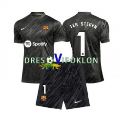 FC Barcelona Golmanski Ter Stegen 1 Dres Treći 2024-2025 Kratkih Rukava ,Dječji Komplet