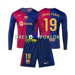 FC Barcelona Lamine Yamal 19 Dres Domaći 2024-2025 Dugim Rukavima ,Dječji Komplet