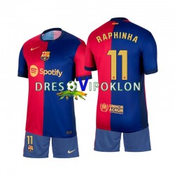 FC Barcelona Raphinha 11 Dres Domaći 2024-2025 Kratkih Rukava ,Dječji Komplet