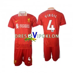 Liverpool Virgil 4 Dres Domaći 2024-2025 Kratkih Rukava ,Dječji Komplet