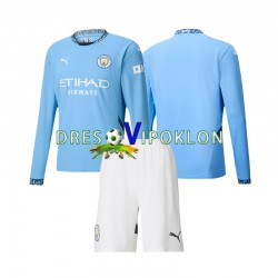 Manchester City Dres Domaći 2024-2025 Dugim Rukavima ,Dječji Komplet