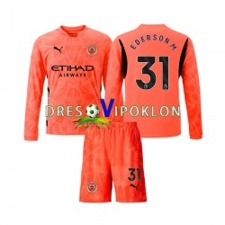 Manchester City Golmanski Ederson Moraes 31 Dres Gostujući 2024-2025 Dugim Rukavima ,Dječji Komplet