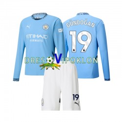 Manchester City Gundogan 19 Dres Domaći 2024-2025 Dugim Rukavima ,Dječji Komplet