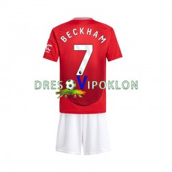 Manchester United Beckham 7 Dres Domaći 2024-2025 Kratkih Rukava ,Dječji Komplet