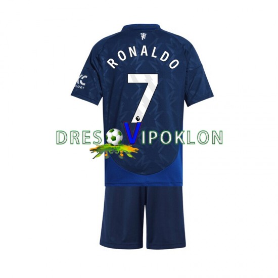 Manchester United Cristiano Ronaldo 7 Dres Gostujući 2024-2025 Kratkih Rukava ,Dječji Komplet