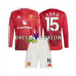 Manchester United Leny Yoro 15 Dres Domaći 2024-2025 Dugim Rukavima ,Dječji Komplet
