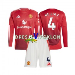 Manchester United Matthijs de Ligt 4 Dres Domaći 2024-2025 Dugim Rukavima ,Dječji Komplet